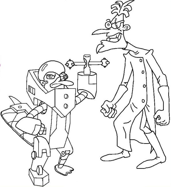 Print Perry en Dr. Doofenschmirtz kleurplaat